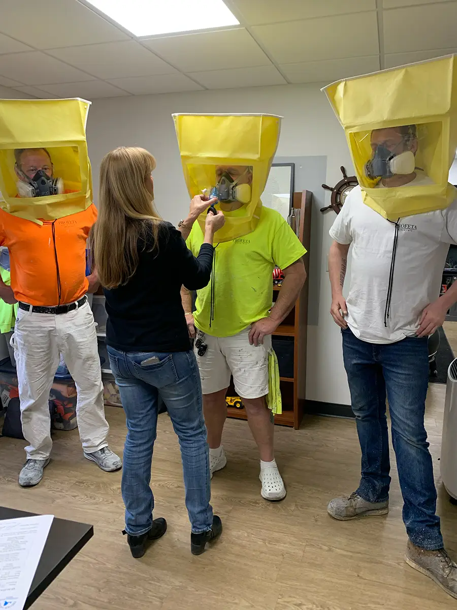 Safety training and respirator fit test at Profeta Painting
